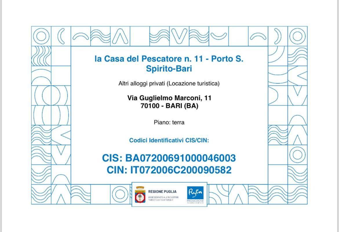 La Casa Del Pescatore N 11 - Porto Di St Spirito Bari Buitenkant foto
